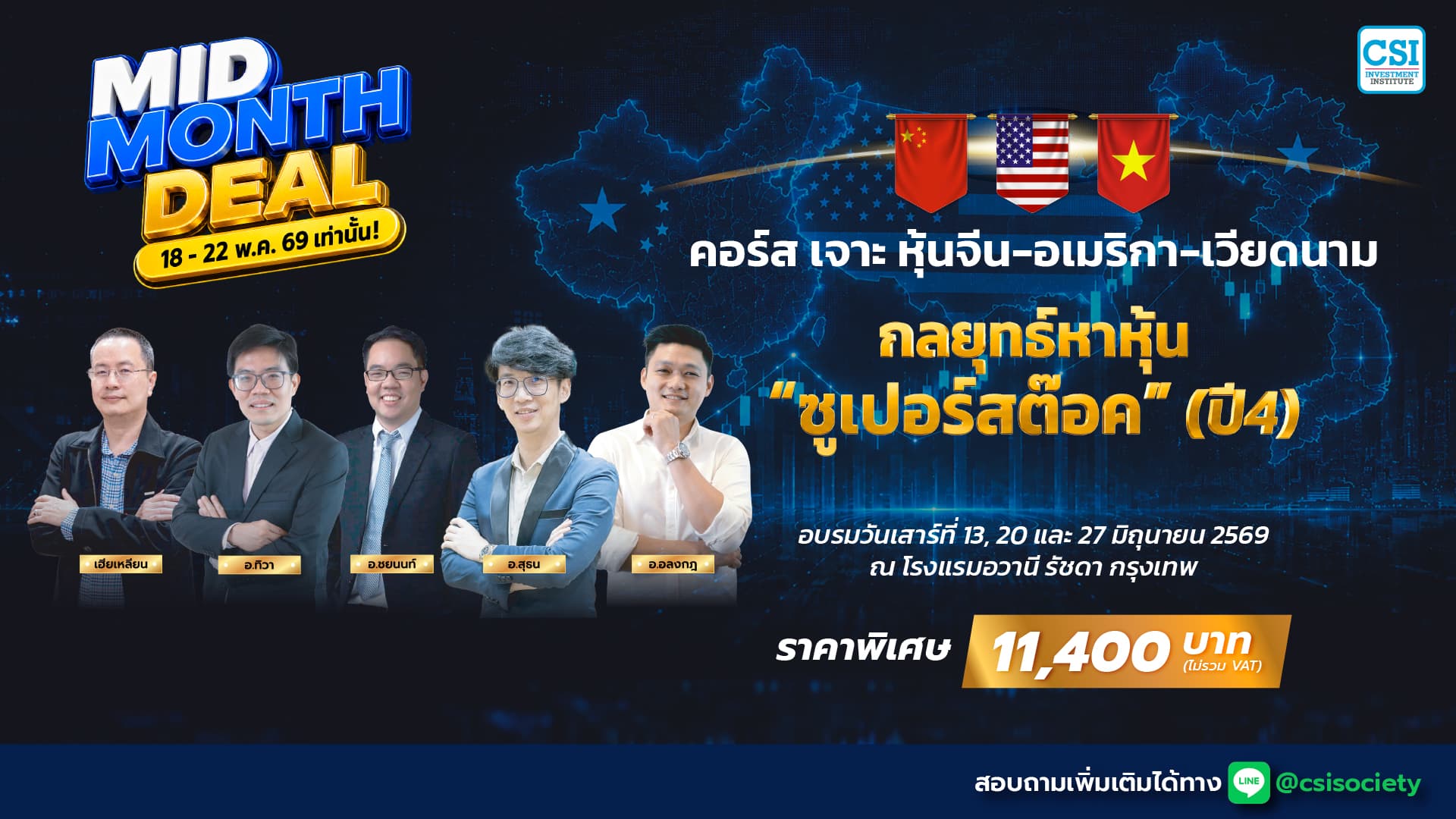 คอร์สหุ้นจีน-เมกา-เวียดนาม กลยุทธ์หาหุ้น “ซูเปอร์สต๊อค” ปี 4
