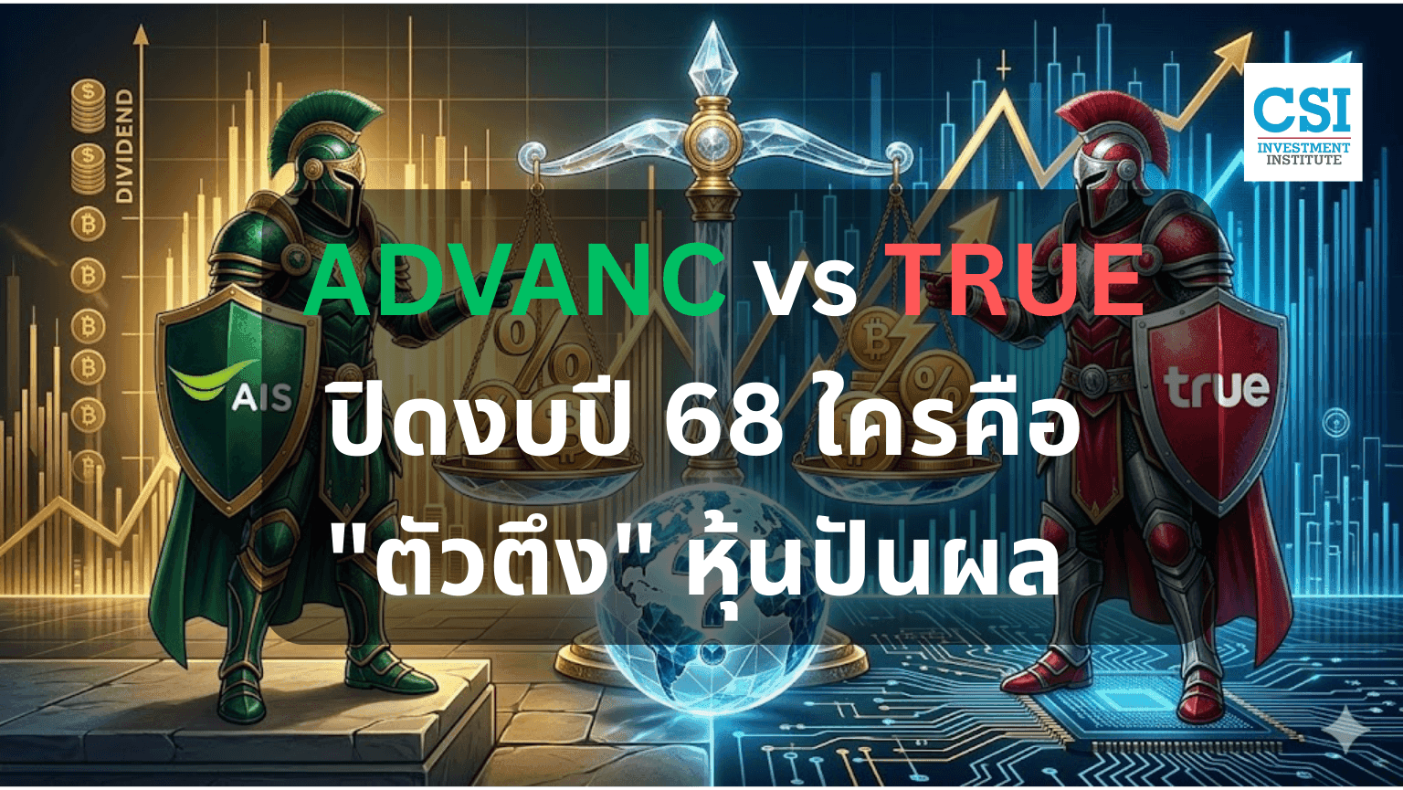 ศึกยักษ์ชนยักษ์! เทียบฟอร์ม ADVANC vs TRUE ปิดงบปี 68 ใครคือ ""ตัวตึง"" หุ้นปันผลที่น่าสอยเข้าพอร์ต?